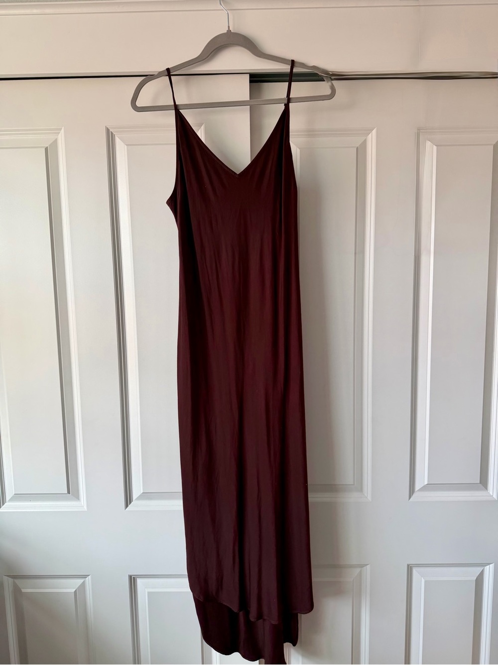 Bella Dahl Brown V-Neck Midi Slip Dress Size M